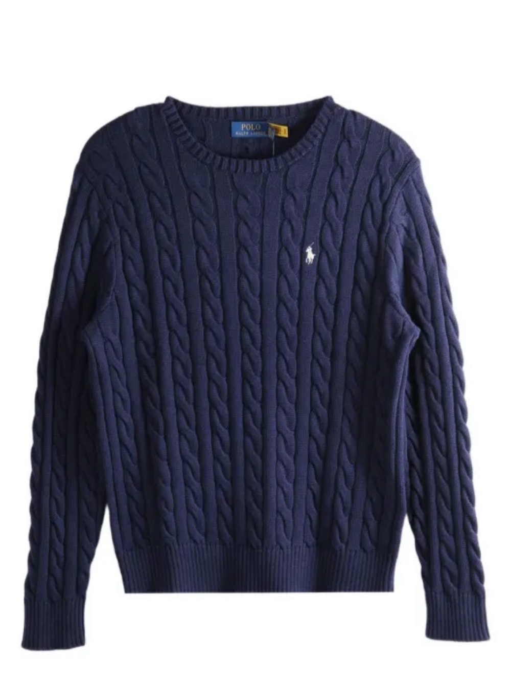 Polo by Ralph Lauren Navy Cable Knit Crewneck Sweater